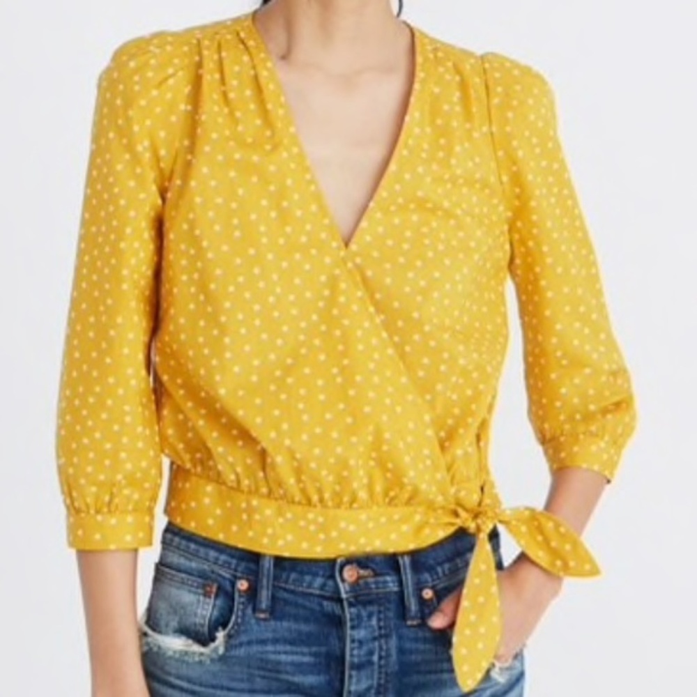 Madewell Wrap Top in Star Scatter size small NWT